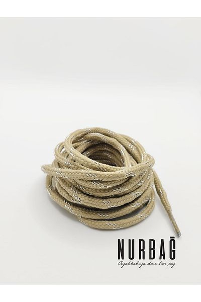 NURBAĞ DOKUMA Boots-cat Beige Silver Patterned Laces 1 Pair 150 Cm Bs66