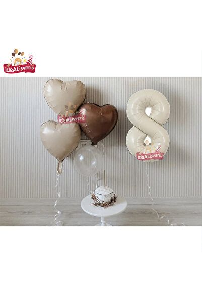 Bkmc Set de baloane cu 8 ani, culori retro, crem, nuanțe de cafea