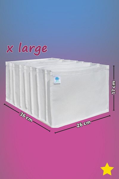 MİA Home Production Λευκό - X Large Size / Organizer συρταριού 8 θέσεων - Pocket Organizer - Accordion Organizer