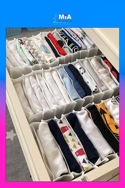 MİA Home Production Λευκό - X Large Size / Organizer συρταριού 8 θέσεων - Pocket Organizer - Accordion Organizer