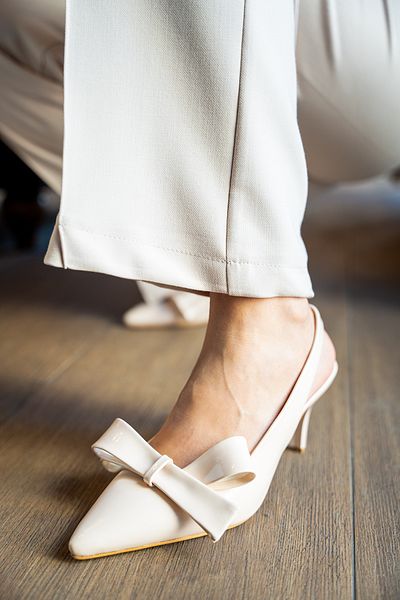 LAMİNTA Afton Nude Bow Women's Heeled Shoes