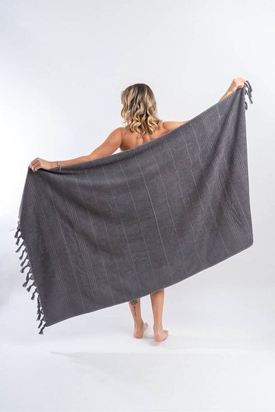 CottonTherapy 100x170cm μεγάλη πετσέτα μπάνιου παραλίας με κρόσσια 100% βαμβάκι