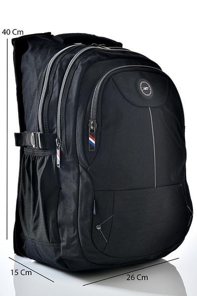 Relaxion Rucsac negru pentru școală zilnică, rezistent la apă