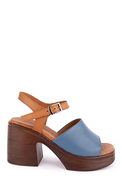 Gondol Sandale de damă din piele naturală cu toc cu platformă Msa.34