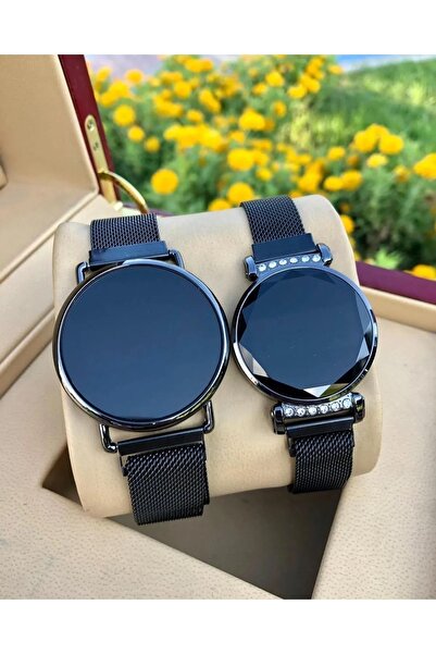 wesscollection Dokunmatik Mıknatıslı Kordon Çift Kombini Erkek Kadın Kol Saat Seti