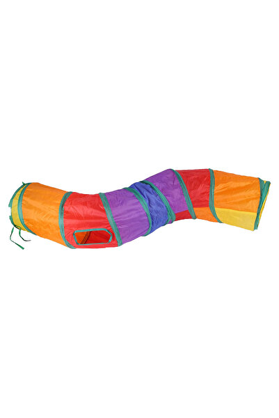 Herniks Curved S-Shaped Foldable Rainbow Cat Tunnel 123cm