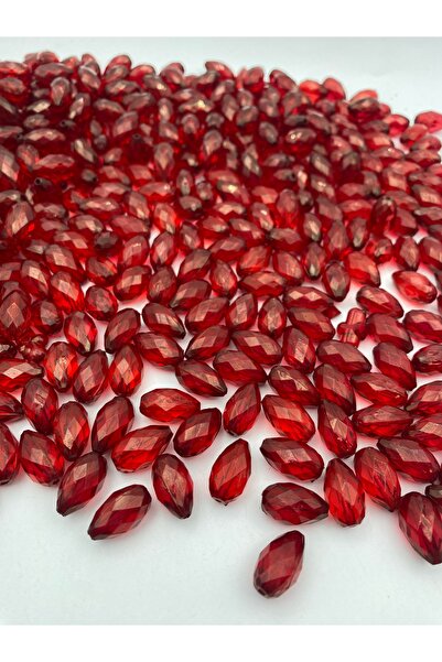 Hedef Bijuteri 100gr Bordo Renk İçten Delikli Damla Model Akrilik Boncuk,Tak,...
