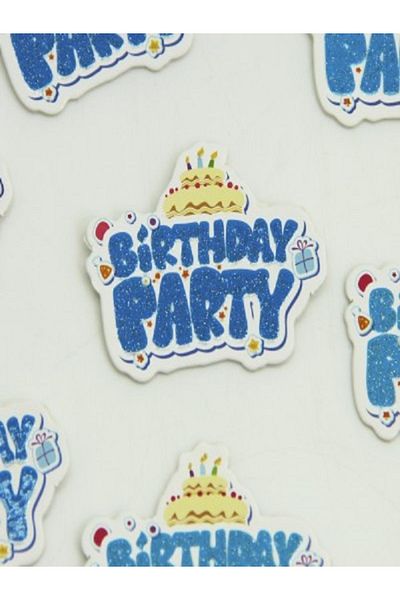 Kazanabil 50 PIECES BIRTHDAY PARTY WRITTEN DECORATION MATERIAL LOGO BLUE