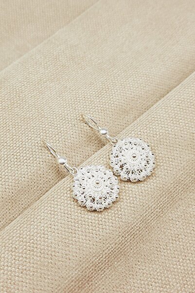 Oruçoğlu Gümüşçülük 925 Ayar Gümüş Mardin Midyat Yöresel Telkari El Işçiliği Bereket Model Kadın Küpe