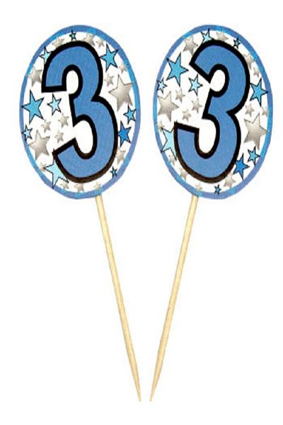 Kazanabil 20 PACK 3 YEARS OLD MIXED FIGURES PARTY SHARDS BLUE