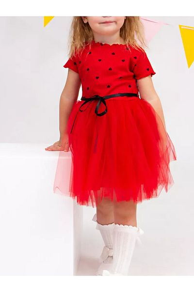 nc gift Rochie tutu prințesă cu inimă flexibilă din tul pufos din lycra imprimată