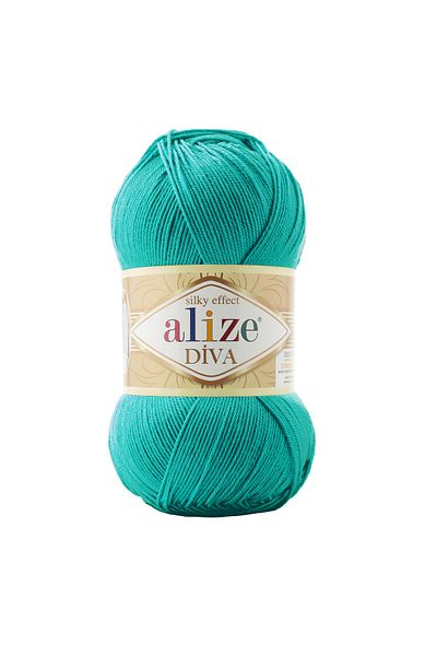Alize Diva Mercerized λεπτό νήμα Καλοκαιρινό μπικίνι μπουστάκι Μπλούζα Διχτυωτό νήμα πλεκτό μοντέλα 610 Jade
