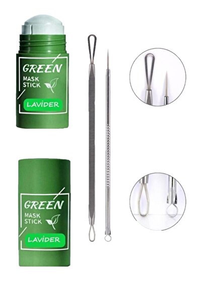 Lavider Green Stick Maske Yeşil Çay Özlü Siyah Nokta Maskesi 2'li Komedon Tem...