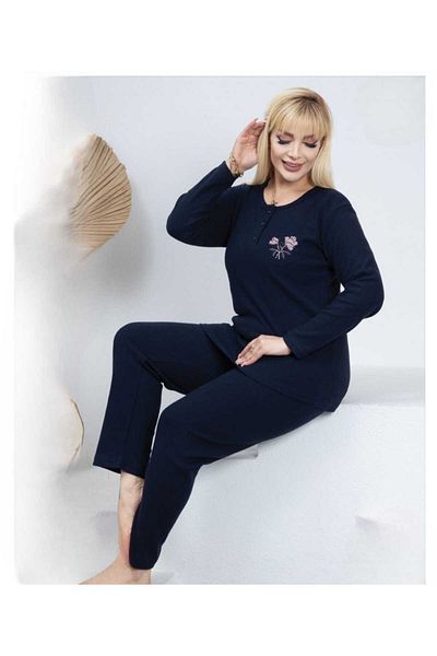 GOOD NİGHT Winter women's interlock King size pajamas suit