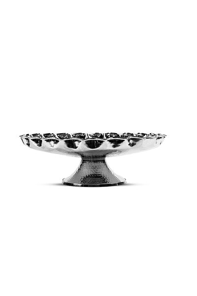 ANTEPSEPETİ Copper Fruit Bowl with Silver Plated Legs, Presentation Bowl 31 CM