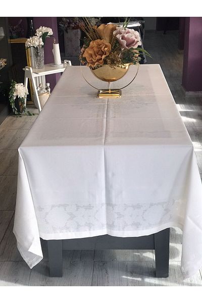 Santara AVANGARDE REZISTENT LA PETE IMPERMEABIL CREMA FĂRĂ PROBLEME CU FATA DE MASA RECTANGULARE 160 X 300 CM