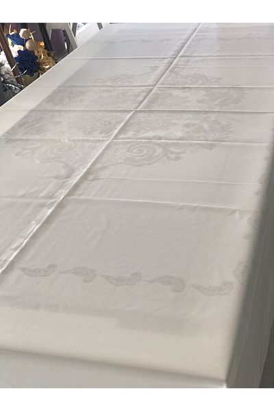 Santara AVANGARDE REZISTENT LA PETE IMPERMEABIL CREMA FĂRĂ PROBLEME CU FATA DE MASA RECTANGULARE 160 X 300 CM