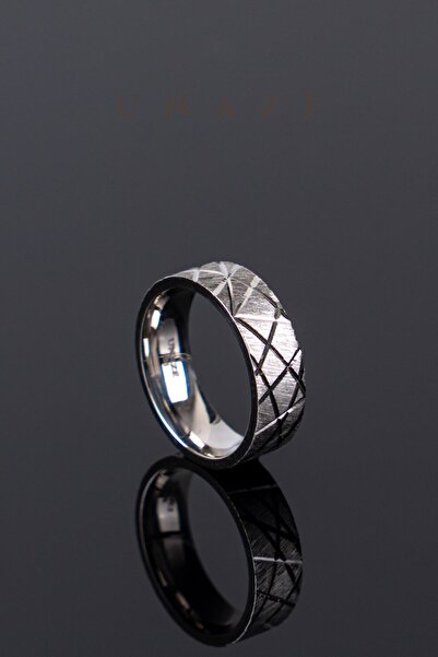 Unaze Karışık Desenli Alyans , 925 Ayar Gümüş Alyans , Nişan Yüzüğü , 6mm Des...