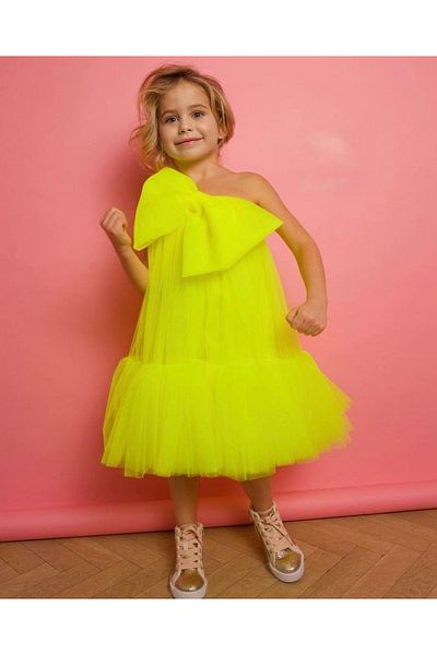 Asel Kids GIRL'S PARTY BOW DETAILED TULLE DRESS
