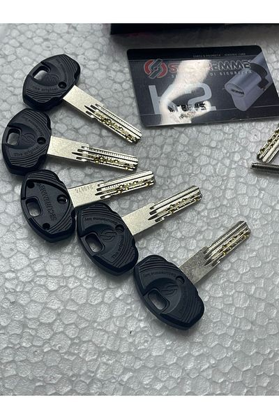 SECUREMME K2 80 mm 35x45 lock / key matte chrome (Italy) 1+5 key (3200ccs35451x5)