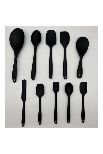Multiamo Hard Tip Heat Resistant Fireproof Non-Stick Silicone Dowry Spoon Set 10 Pieces