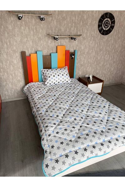 Violacasa Single Double Sided Welsoft Quilt Blue Big Star