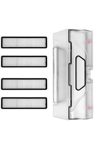 Mija غرفة غبار متوافقة مع Dreame Vacuum Mop D9 و4 مرشحات Hepa