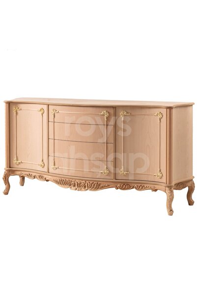 ROYS AHŞAP 4131 Masif Ham 190 Cm Gold Oymalı Konsol