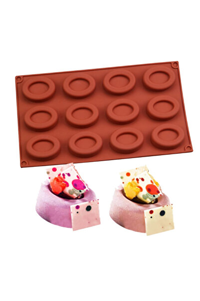 adarya Silikon Muffin Ve Kek Kalıbı 12'li Oval Ortası Çukur Kalıp