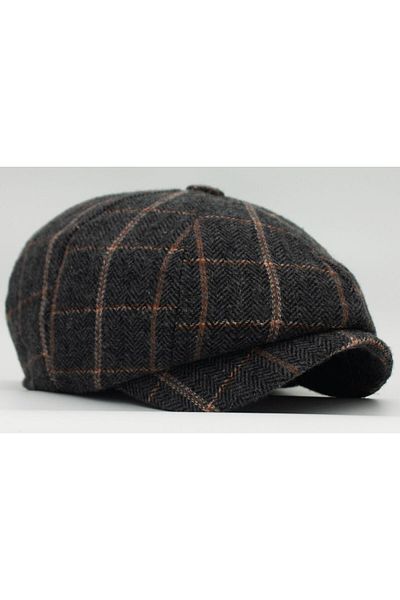 şapkadan Men's Anthracite Cap Baretta Beckham Peaky Blinders Hat from the hat.da!