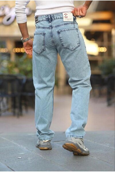 Z1MAN Light Blue Washed Baggy Model Trousers