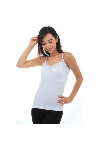 KOTA Tricou alb din dantelă subțire pentru femei