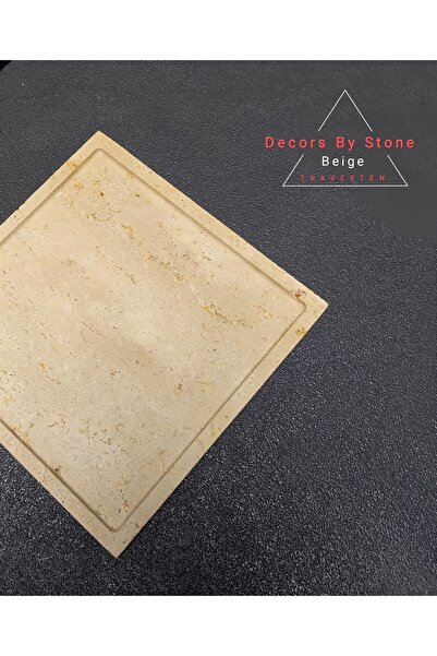 decors by stone since 2020 Traverten Tepsi, Kare, Banyo Düzenleyici, Sunumluk...