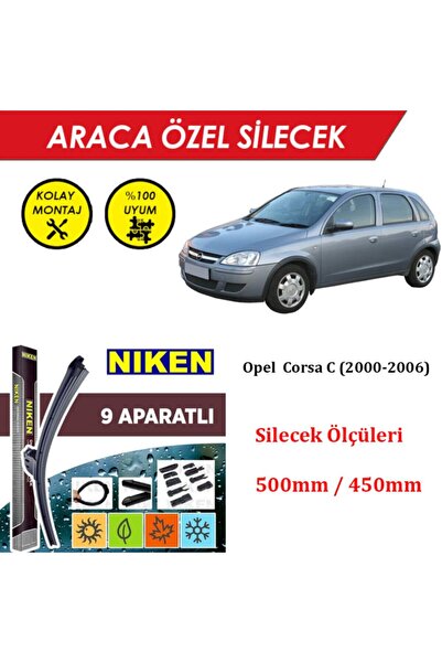 MeyZone Opel Corsa C Ön Cam Silecek Takımı (2000-2006)