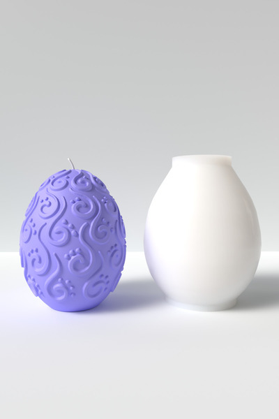 Cageartstudio Büyük Paskalya Yumurtası Mum Silikon Kalıp M1 - Easter Mum Kalıbı Soya Wax Mum Yapım Malzemeleri