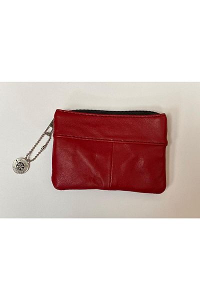 MENİSE Red Genuine Leather Coin Purse