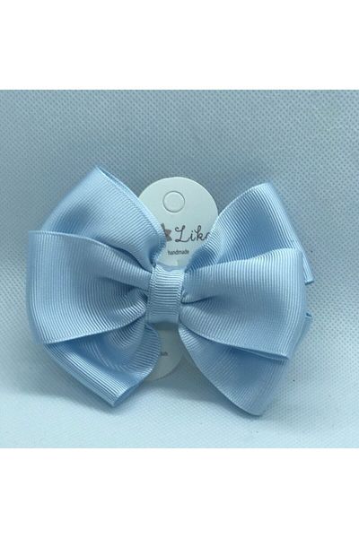 Lika إبزيم ملفوف بثلاثة أقواس من Grosgrain باللون الأزرق الفاتح
