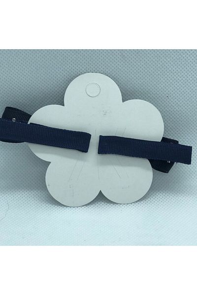 Lika 3 مشبك أطفال بفيونكة صغيرة من Grosgrain باللون الأزرق الداكن