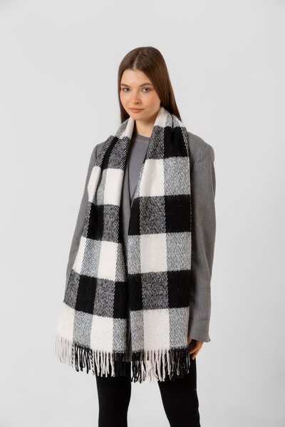 BALIENTE Women's Shawl - Black Boucle Scarf, 58x170 Cm