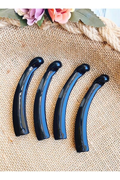 Yeşim Aksesuar Black Color Medium Size Banana Buckle 4 Pieces