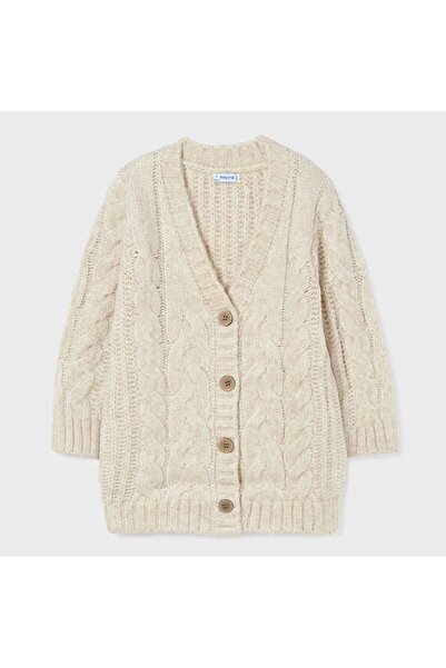 MAYORAL كارديجان محبوك من القطن للفتيات باللون البيج