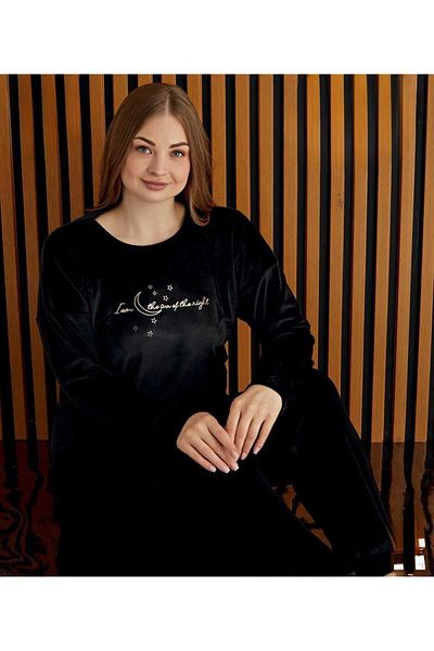 Pijamoni Women's Plus Size Velvet Pajama Set