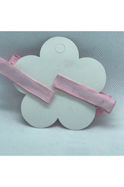 Lika 3 مشبك أطفال بفيونكة صغيرة من Grosgrain باللون الوردي