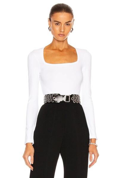 By Kul Design Λευκό κορμάκι με τετράγωνο λαιμόκοψη - Γυναικείο, διπλή στρώση