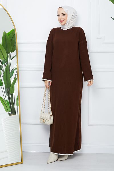 Pamuk Butik Γυναικείο ριγέ λεπτομερές φόρεμα με ραβδώσεις