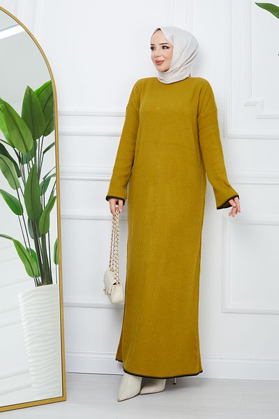 Pamuk Butik Γυναικείο ριγέ λεπτομερές φόρεμα με ραβδώσεις