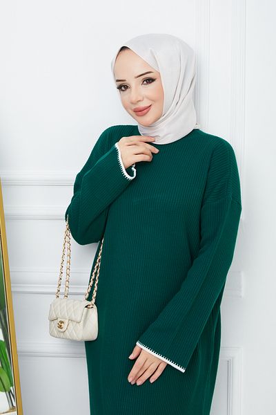 Pamuk Butik Γυναικείο ριγέ λεπτομερές φόρεμα με ραβδώσεις