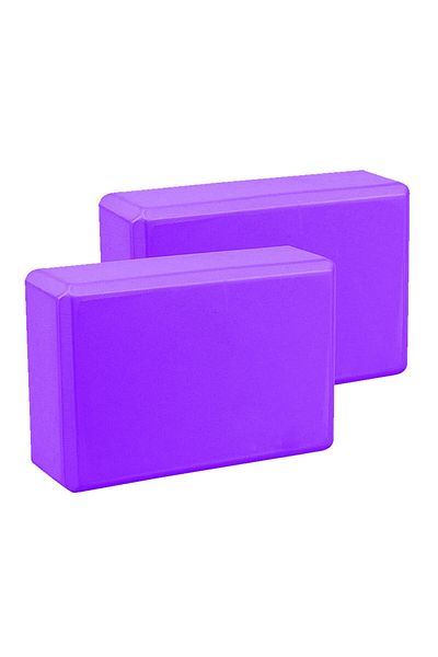 Jet Double Yoga Block 2 Pieces Eva Yoga Block 2 Li Yoga Block Yoga Posture Support Foam Purple
