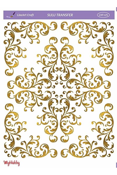 LİNEART LineArt Gold Göbek ve Köşe Desenli Sulu Transfer LNT-175 25x35