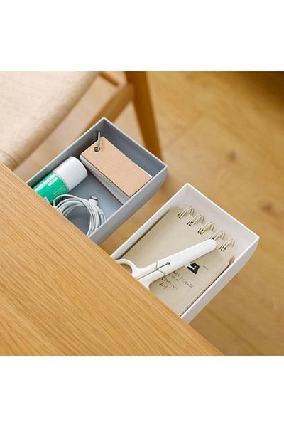 GELDİMİCOM Hidden Drawer Under Desk Adhesive Makeup Box Money Storage Pen, Brush Box Jewelry Organizer